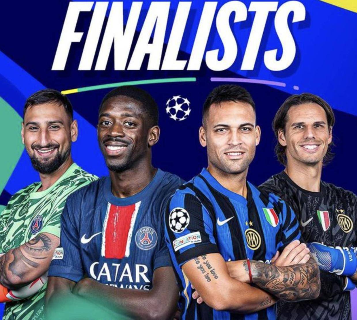 凌晨3点欧冠决赛，国米vs巴黎=创纪录之战！双方首发22人基本如下